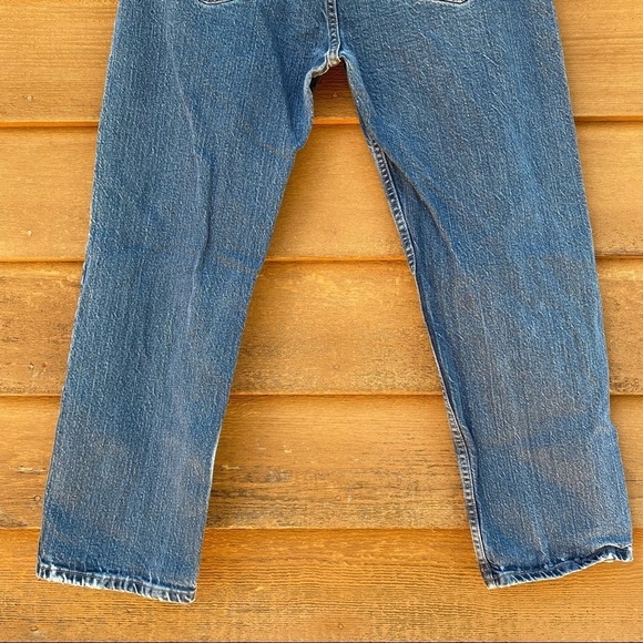 Vintage Wrangler Regular Fit Straight Leg Lightly Distressed Blue Jeans - Picture 8 of 13